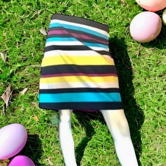 Worthington NWT Skirt Colorful Bold Striped - Size 14 Trending Easter Skirt - Picture 5 of 16